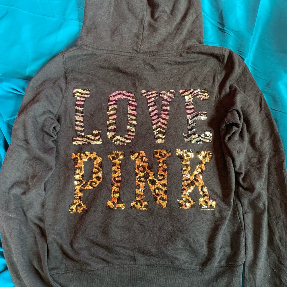 COPY - Victoria’s Secret Pink bling zebra/cheetah hoodie